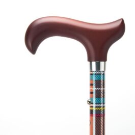 繽紛生活折疊手杖 – 茶香月季紅格紋